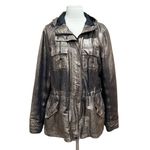 Calvin Klein Metallic Rose Gold Hooded Windbreaker Jacket Size XL Photo 7
