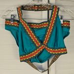 Anne cole  Womens 2pc‎ Teal Aztec Print 2pc Bikini Swimsuit Medium Photo 0