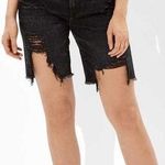 American Eagle AEO Boyfriend 90s Denim Bermuda Shorts Size 2 Distressed Black Photo 0