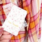 Free People NWT  Sienna Plaid Ruffle Square Neck Blouse S Photo 8