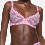 SKIMS  Stretch lace Intimates‎ underwire scoop bra Pink BA-SCP-3575 size 36A Photo 5