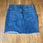 Old Navy Blue Denim Frayed Hem Mini Skirt Higher High Rise Smooth Pockets 6 Photo 3