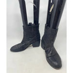 Eileen Fisher  Black Textured Heeled Ankle Boots‎ Size US 8.5 Photo 3