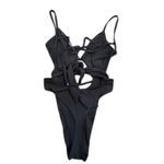Oh Polly  Cutout Thong One Piece Swimsuit in Black, Size S Photo 4