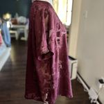Torrid Top Womens 2X Abbey Chiffon Clip Floral Maroon Burgundy Burnout Sheer Photo 4