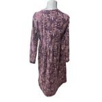 Vtg LL Bean Dress Womens Midi Long Sleeve Floral Large Petite Cottage Modest Purple Size undefined Photo 2