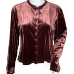 J Jill Cardigan Womens Small Petite Purple Velour Button Front Retro Bohemian Photo 0