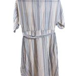 Women’s Linen Blend Midi Dress Small Relaxed Coastal Cottagecore Light Academia White Photo 8