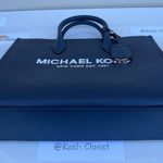 Michael Kors Navy Mirella Tote Bag Medium Pebbled Leather Photo 5