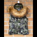 S13 Snowcat Down Puffer Vest with Faux Fur Hood small Green Photo 4