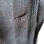 Jason Wu  Women’s Sz L Dark Grey Ribbed Chenille Knit Comfy Soft Robe Open Front Photo 4