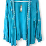 Ariat NWT | S | Kimono Cardigan Nita Teal Embroidered Womens Open Blouse Photo 0