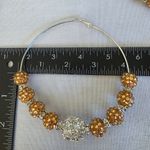 XL Statement Disco Ball Hoop Earrings Gold Photo 9