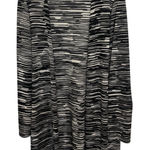 Chico's Chico’s Open Front Long Line Black White Cardigan Size 3 XL Elevated Basics Photo 0