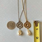 Handmade gold tone stainless steel spiral swirl uzumaki & pearl necklace🌀 Photo 5