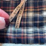 Pete Cream Front Plaid Back Slub Cotton Top M Blue Size M Photo 5