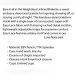 Parade Lace Bandeau Bra Sheer Lace Bralette w Removable Straps Pink Women’s XS Photo 5