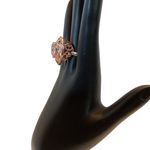 FINE STERLING SILVER 925 W/ A COPPER TINT HEART SHAPED AMETHYST PUFFED RING (8) Photo 4