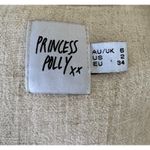 Princess Polly Prince Polly Front Tie Low Cut Linen Romper Tan Size Small Photo 6