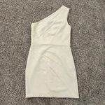 Michael Costello  x Revolve ivory one-shoulder mini dress size M Photo 5
