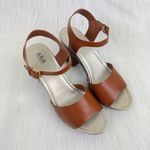 a.n.a  VIsta Platform Chunky Heel Clog Ankle Strap Open Toe Sandals Size 10 Brown Photo 1