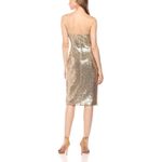 Black Halo Athena Bowery Sheath Dress Gold Sequin V-Neck Mini Sexy Sparkle 10 Photo 2