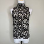 Jones New York Vintage Silk Taupe Black Tie Neck Blouse Sz 4 Photo 2