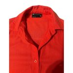 ASOS DESIGN Womens Orange Linen Blend Button Down Long Sleeve Shirt Top Size 2 Photo 4