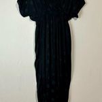 Madewell  Women’s Wrap Front Smock Waist Jumpsuit in Dot Jacquard Black Med EUC Photo 0
