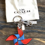Coach  Red and Blue Pinwheel Keychain Bag Charm Photo 0