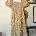 J.Crew peach Puff Sleeve Cotton Midi Dress Photo 5