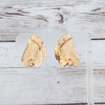 Vintage Clip On Earrings Leaf Duo Photo 4