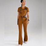 FIGS Women's Tan Short Sleeve Scrub Top Photo 10