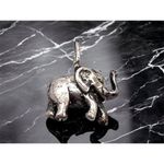 Vintage Women's Elephant 3D 925 Sterling Silver Bracelet‎ Charm Necklace Pendant Photo 1