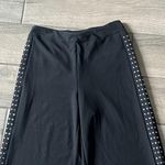 Lysse Black and Silver Wide Leg Pants with Metallic Trim Photo 3