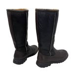 UGG  Women's Brooks Tall Boots Brown Black Leather Shearling Round Toe Size 7 Photo 8