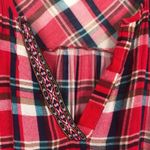 Rhapsody  I 3/4 Sleeve Plaid V-Neck Top Photo 2