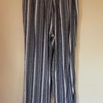 Briggs linen blend pants blue striped drawstring elastic waist Women’s size M Size M Photo 1