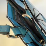 Geometric Satchel Handbag Blue Photo 7