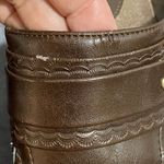 Lower East Side  9.5 Vintage 90s Y2K brown Leather Slip On Chunky Platform Mules Photo 12