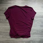 Free People Purple Short Sleeve Deep V Knot Front Blouse Size M Boho Casual Fall Photo 1