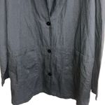426. Natural by known supply long sleeve linen blend button down blazer Black Size L Photo 1