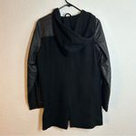 Jolt Faux Leather Sleeve Parka Hooded Womens Large Wool Blend Peacoat Photo 4