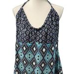 Kenneth Cole Reaction Blue Purple Aztec Print Halter Smock Tankini Swim Top 2X Photo 0