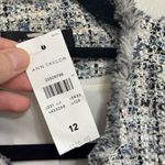Ann Taylor NWT  Grid Fringe Tweed Open Jacket - Size 12 Photo 6