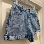 Forever 21 F21 F21 Acid Wash Stonewash Blue Denim Cuffed Jean Shorts - 28 Photo 2