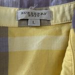 Burberry  Brit Sunny Yellow/Grey Plaid Short Sleeve Shirt Top **Size L** 🌼🌼 Photo 4
