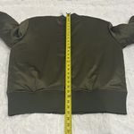 Grey Lab NWT  Cropped Sateen Effect  Bomber Jacket Size Small .  Olive color . Photo 9