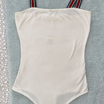 Forever 21 White Striped-Trim Bodysuit Photo 0