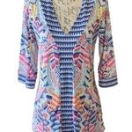 Bar III multi color stretch print tunic top XS Photo 0